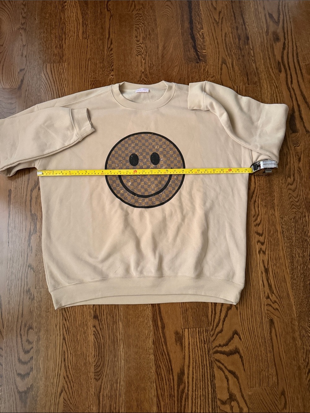 Pink Lily oatmeal smiley face sweatshirt large - Picture 7 of 8